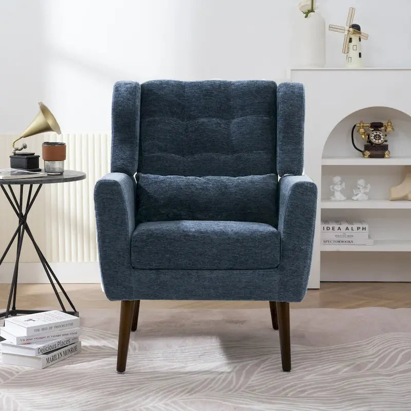 Fauteuil d'appoint rembourré en chenille, une place, 7 coloris