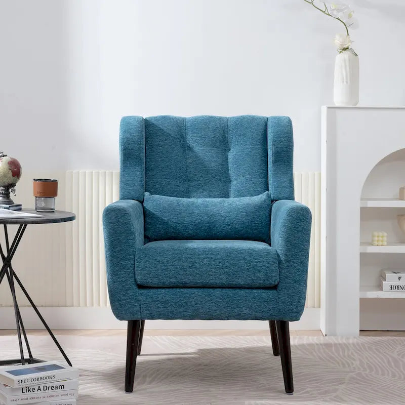 Fauteuil d'appoint rembourré en chenille, une place, 7 coloris