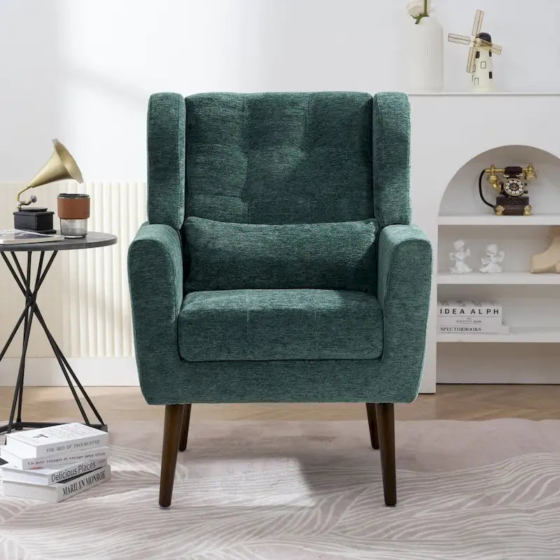 Fauteuil d'appoint rembourré en chenille, une place, 7 coloris