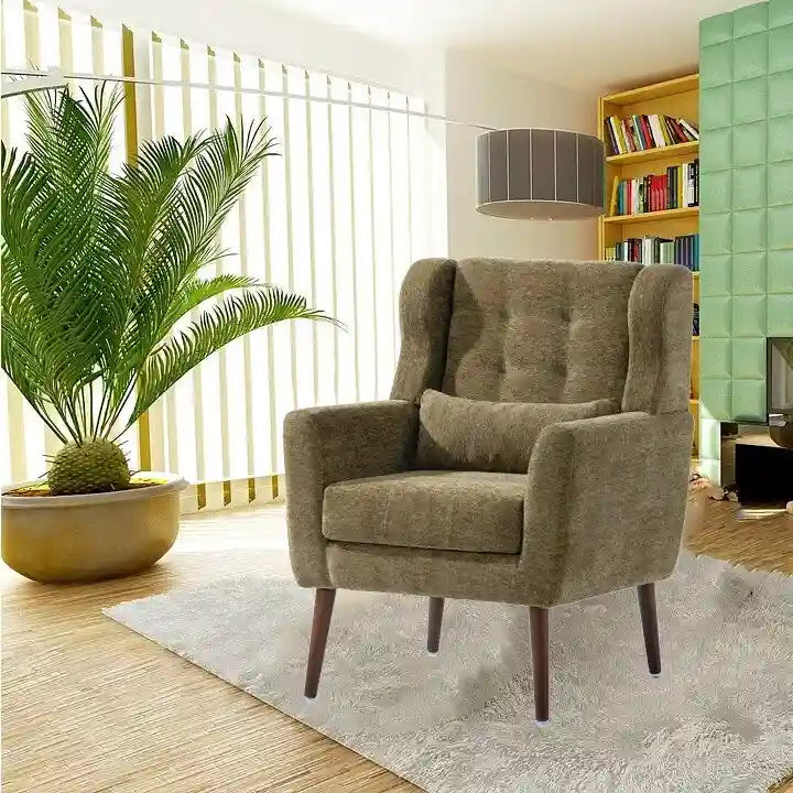 Fauteuil d'appoint rembourré en chenille, une place, 7 coloris