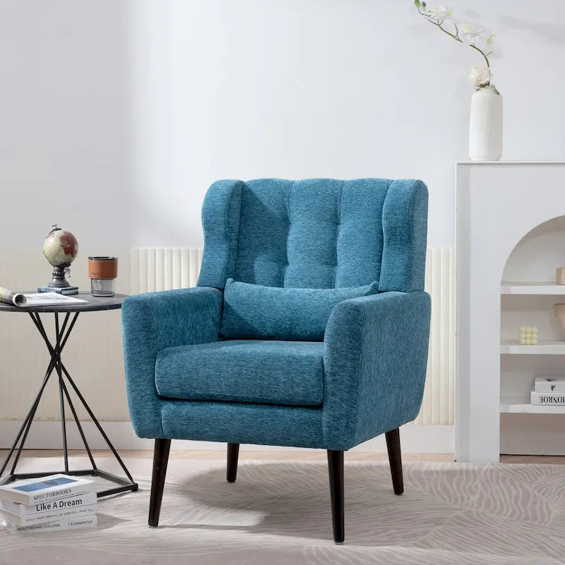 Fauteuil d'appoint rembourré en chenille, une place, 7 coloris