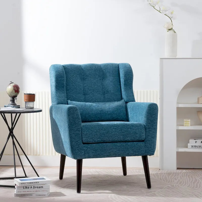 Fauteuil d'appoint rembourré en chenille, une place, 7 coloris