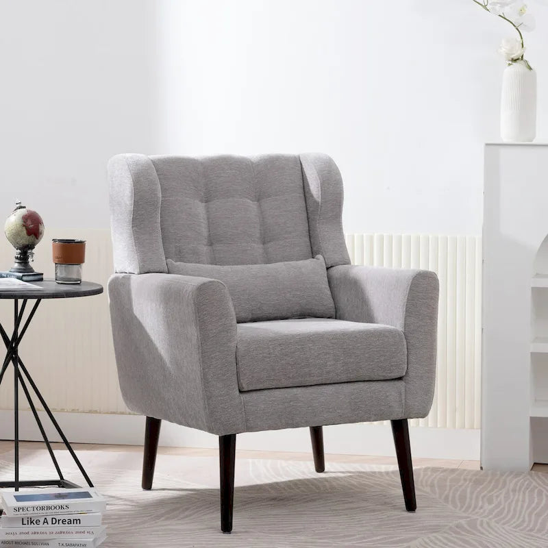 Fauteuil d'appoint rembourré en chenille, une place, 7 coloris