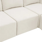 Canapé d'angle modulaire en U gris foncé / beige / bleu marine, chenille, 4 à 6 places