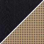 Meuble TV Mid-Century Noyer satiné / Grain noir, Convient à 1 TV jusqu'à 78", 70" L