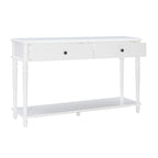 Console rustique de style campagnard blanc avec 2 tiroirs