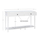 Console rustique de style campagnard blanc avec 2 tiroirs