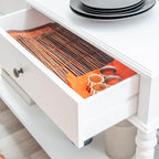 Console rustique de style campagnard blanc avec 2 tiroirs