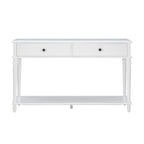 Console rustique de style campagnard blanc avec 2 tiroirs