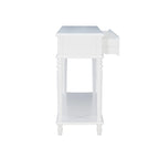Console rustique de style campagnard blanc avec 2 tiroirs