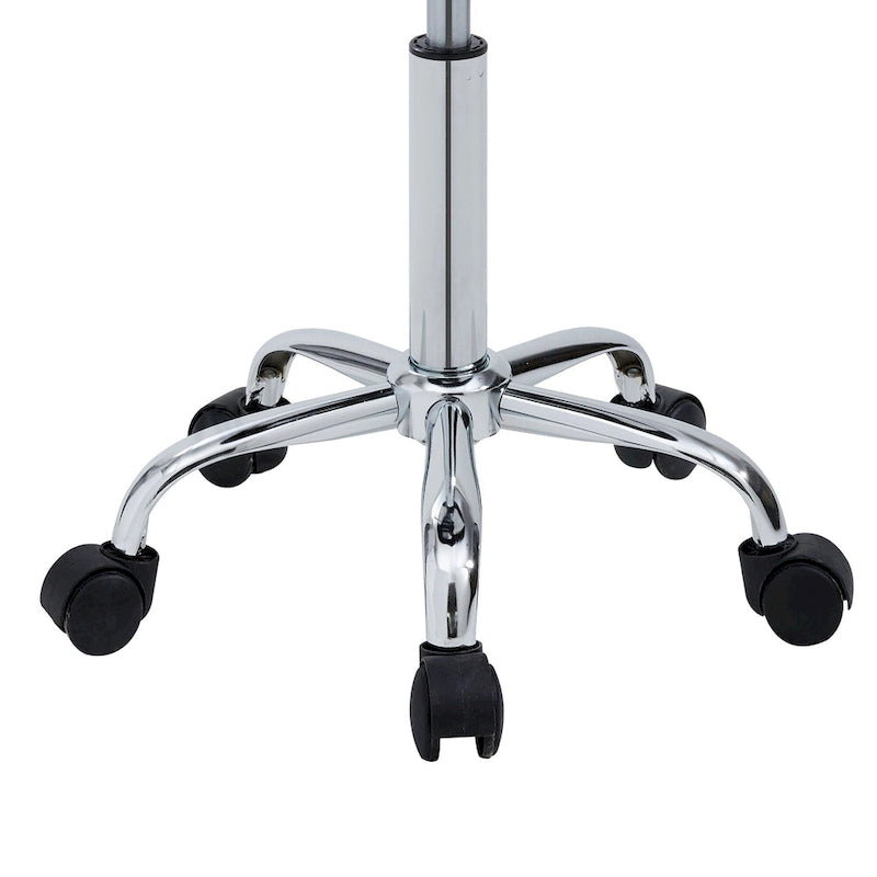 Tabouret à roulettes sans dossier, en similicuir, blanc et noir, une pièce