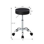 Tabouret à roulettes sans dossier, en similicuir, blanc et noir, une pièce
