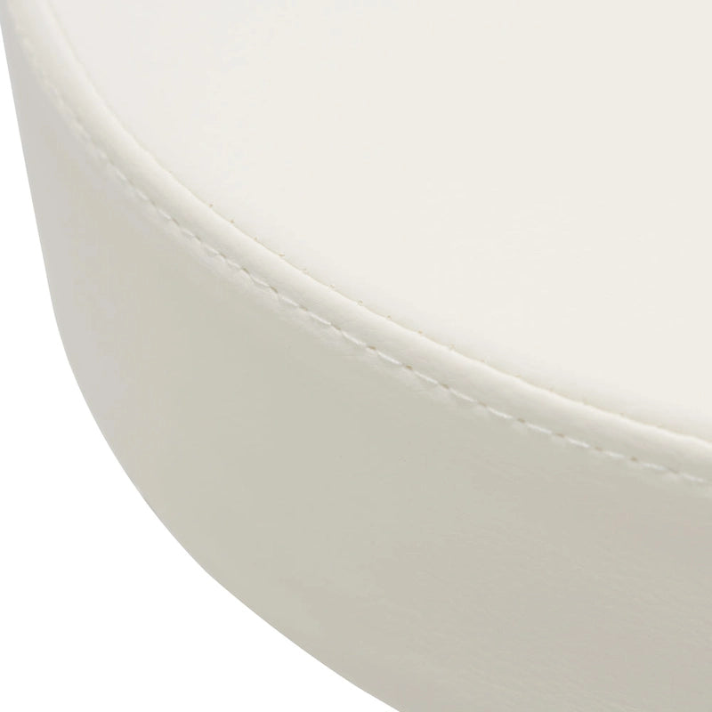 Tabouret à roulettes sans dossier, en similicuir, blanc et noir, une pièce