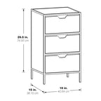 Commode de rangement à 3 tiroirs Chêne / Blanc, 1 personne
