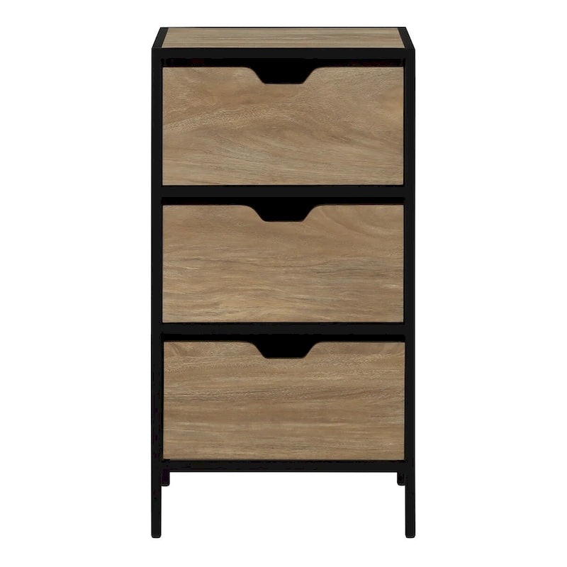Commode de rangement à 3 tiroirs Chêne / Blanc, 1 personne