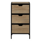 Commode de rangement à 3 tiroirs Chêne / Blanc, 1 personne