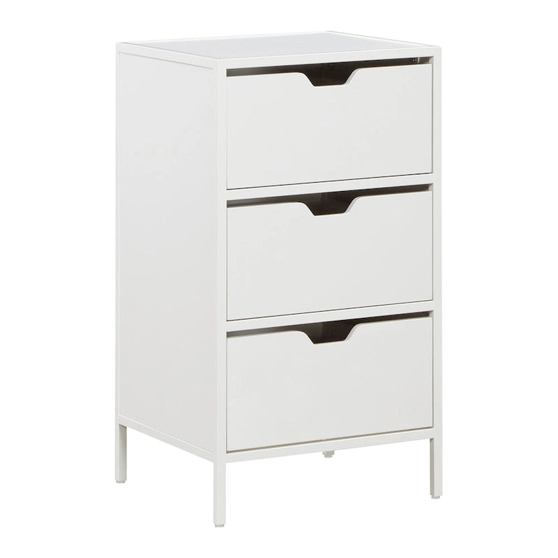 Commode de rangement à 3 tiroirs Chêne / Blanc, 1 personne