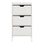 Commode de rangement à 3 tiroirs Chêne / Blanc, 1 personne
