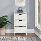 Commode de rangement à 3 tiroirs Chêne / Blanc, 1 personne