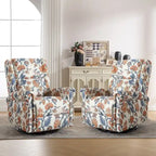 Fauteuil inclinable, pivotant et coulissant manuel à motif floral, ensemble de 2