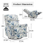 Fauteuil inclinable, pivotant et coulissant manuel à motif floral, ensemble de 2
