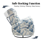 Fauteuil inclinable, pivotant et coulissant manuel à motif floral, ensemble de 2
