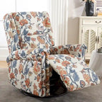 Fauteuil inclinable, pivotant et coulissant manuel à motif floral, ensemble de 2