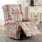 Fauteuil inclinable, pivotant et coulissant manuel à motif floral, ensemble de 2