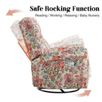Fauteuil inclinable, pivotant et coulissant manuel à motif floral, ensemble de 2