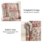 Fauteuil inclinable, pivotant et coulissant manuel à motif floral, ensemble de 2