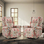 Fauteuil inclinable, pivotant et coulissant manuel à motif floral, ensemble de 2