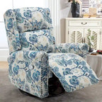 Fauteuil inclinable, pivotant et coulissant manuel à motif floral, ensemble de 2