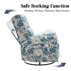Fauteuil inclinable, pivotant et coulissant manuel à motif floral, ensemble de 2