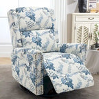 Fauteuil inclinable, pivotant et coulissant manuel à motif floral, ensemble de 2