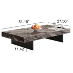 Table basse pour 2 personnes en pierre frittée carrée et rectangulaire or/noir