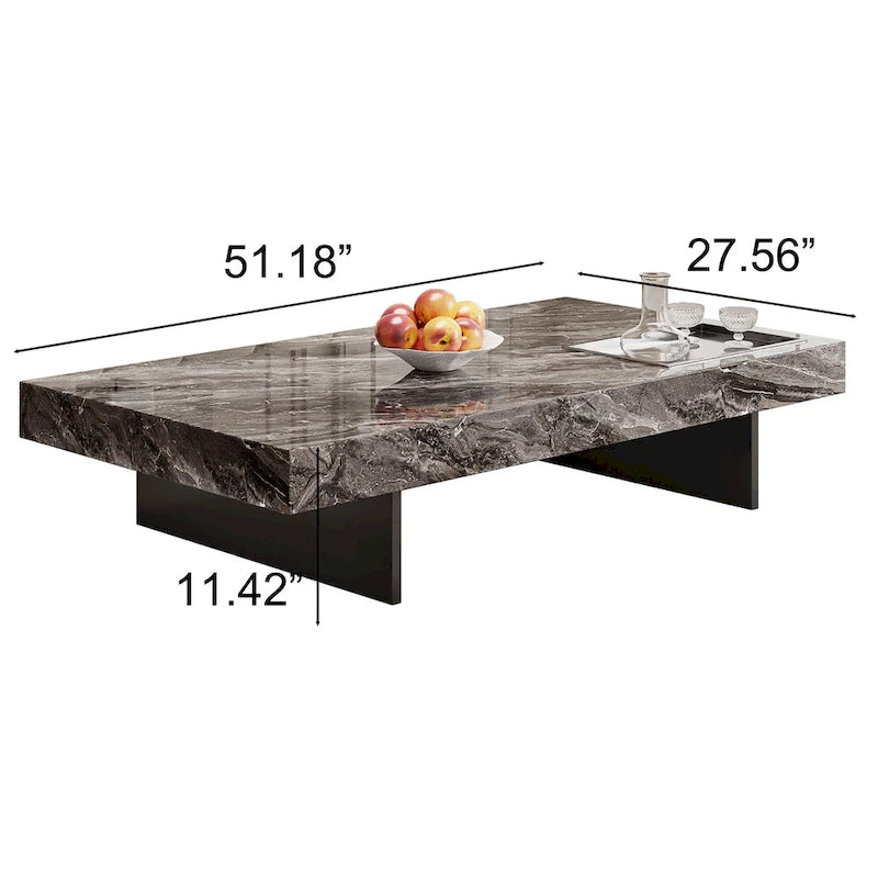 Table basse pour 2 personnes en pierre frittée carrée et rectangulaire or/noir