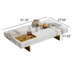 Table basse pour 2 personnes en pierre frittée carrée et rectangulaire or/noir