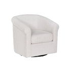 Fauteuil pivotant 1 place en tissu aspect lin couleur os