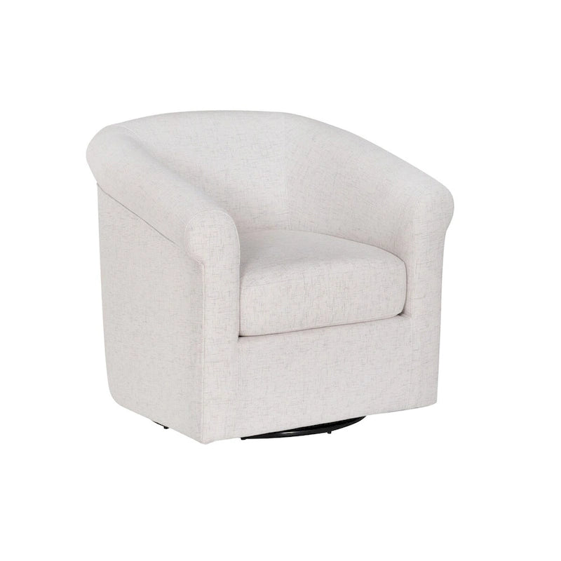 Fauteuil pivotant 1 place en tissu aspect lin couleur os