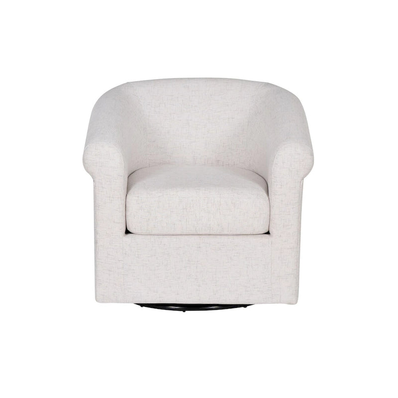Fauteuil pivotant 1 place en tissu aspect lin couleur os
