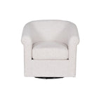 Fauteuil pivotant 1 place en tissu aspect lin couleur os