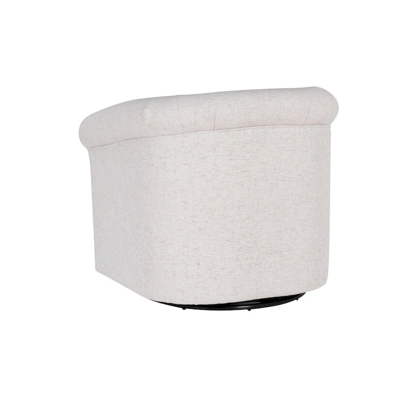 Fauteuil pivotant 1 place en tissu aspect lin couleur os