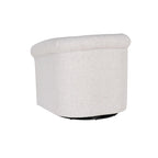Fauteuil pivotant 1 place en tissu aspect lin couleur os