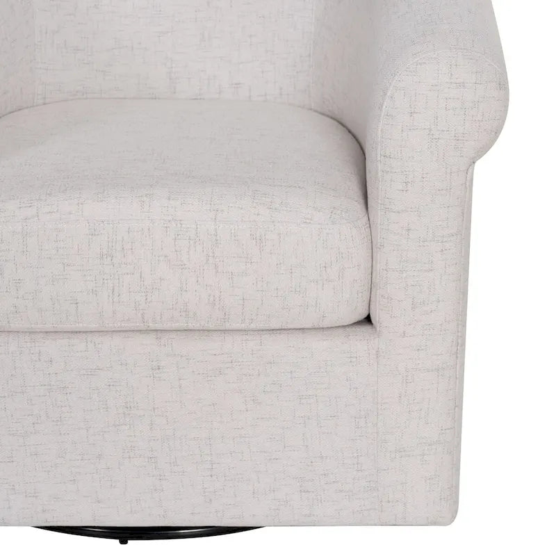 Fauteuil pivotant 1 place en tissu aspect lin couleur os