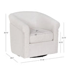 Fauteuil pivotant 1 place en tissu aspect lin couleur os