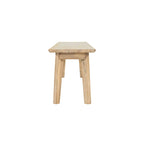 Banc en bois d'acacia gris et brun clair, acier brossé, 2-3 places