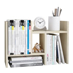 Organisateur de bureau en bois réglable à 2 compartiments, noir/beige/blanc/marron, pour 1 personne
