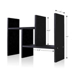 Organisateur de bureau en bois réglable à 2 compartiments, noir/beige/blanc/marron, pour 1 personne