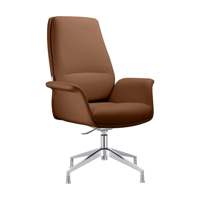 Fauteuil de bureau pivotant en similicuir à hauteur réglable – Siège simple (blanc/noir/gris/marron)