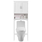 Étagère de rangement WC 3 niveaux, Gris/Espresso/Bleu marine/Blanc, Ouverte et armoire